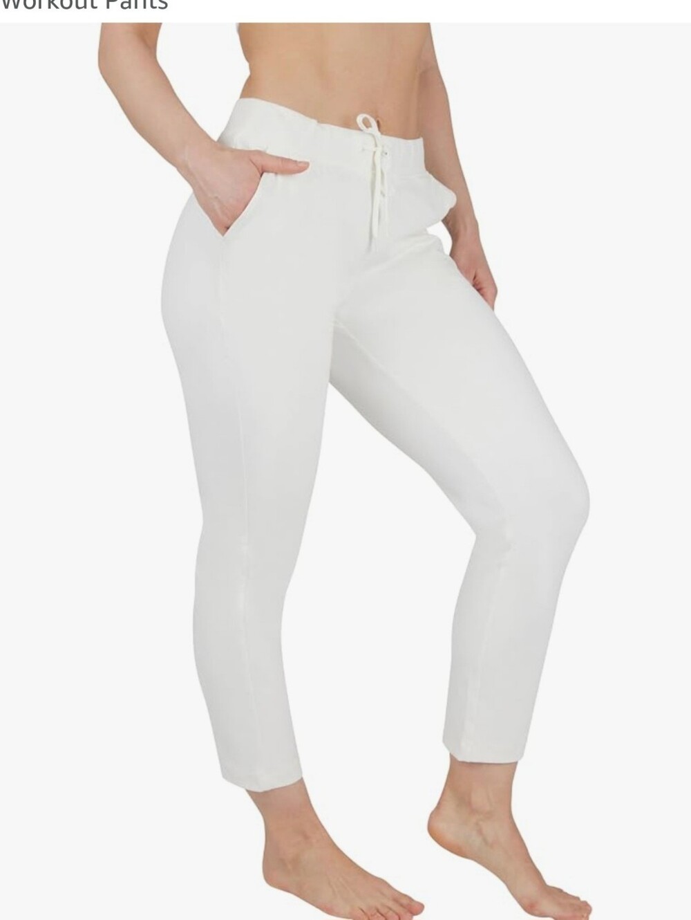 Yogalicious Cream Drawstring Pants - Picture 6 of 11